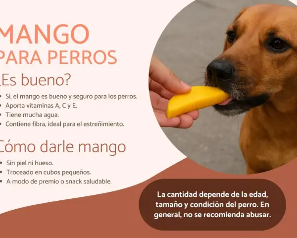 Un perro disfruta de un trozo de mango, demostrando que los perros pueden comer mango como un snack saludable y nutritivo.