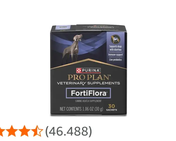 Caja de Purina Pro Plan FortiFlora para perros, que sirve para el soporte digestivo e inmunitario con probióticos vivos.